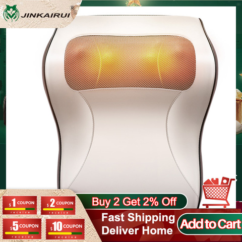 Jinkairui Kneading Cervical Massager Pillow Neck Shoulder Back Waist Body Car Home Use Best Choice as Gift Relief Pressure ► Photo 1/6