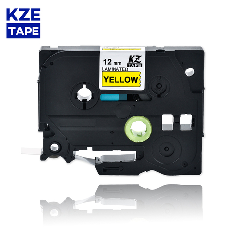 12mm Tze631 Black on Yellow Laminated Label Tape Cassette Cartridge ribbon for p-touch label printers tze tape Tze-631 tze 631 ► Photo 1/6
