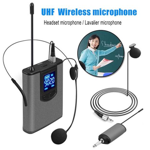 Portable Lapel/Headset Mic UHF Wireless Teach Microphone Receiver Transmitter ► Photo 1/6