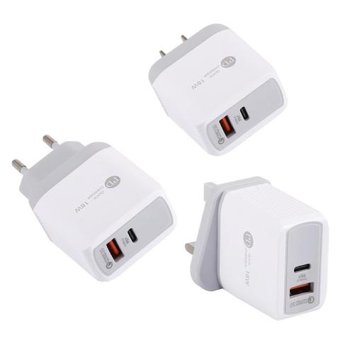 New PD 18W Type-C Micro USB Charger Plug Fully Compatible QC3.0 Fast Charging Smart Phones Charger for IOS Android Xiaomi iPhone ► Photo 1/6