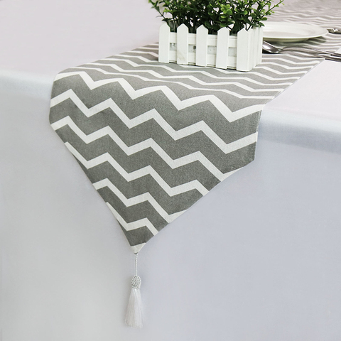 1pcs High Quality Cotton Linen Table Runner Striped Modern Table Decoration For Home Party Wedding Christmas Decorations ► Photo 1/6