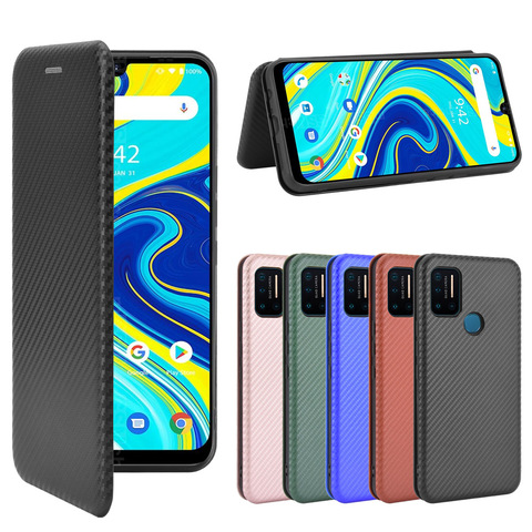 For UMIDIGI A9 Pro Case 6.3 inch Carbon Fiber Flip Leather Case For UMIDIGI A9 Pro A9Pro A 9 Pro Case Cover ► Photo 1/6