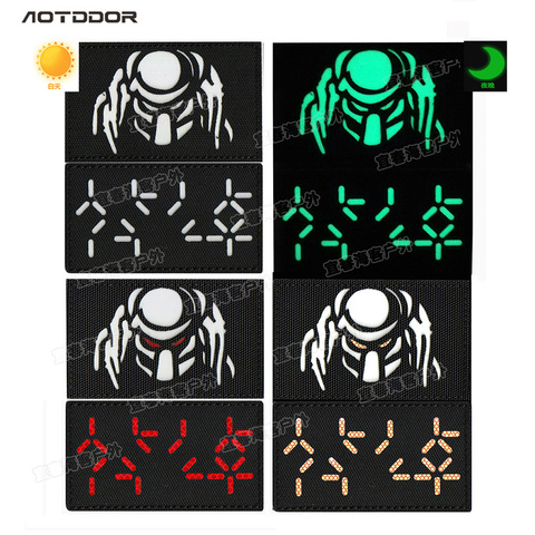 Predator Glow Dark Reflective IR Patches badges PVC Military Applique Emblem Patch ► Photo 1/4