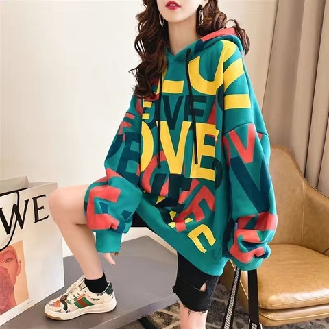 2022 Polar fleece hooded spring and autumn casual hooded sweatshirt loose long sleeve hoodie pullover women's wool hooded top ► Photo 1/6