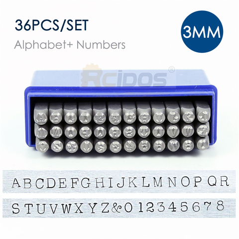 PN series 3MM Typewriter UPPER CASE/lowercase/Numbers Letter Metal Stamp Set,jewelry steel punch letters Kit,36pcs/set ► Photo 1/6