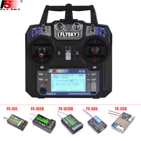 FLYSKY FS-i6 i6 2.4G 6CH AFHDS Transmitter With iA6B X6B A8S R6B iA10B RX2A Receiver Radio Controller for RC FPV Drone Airplane ► Photo 1/6