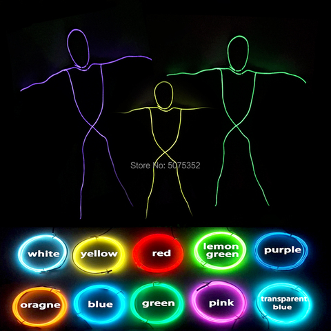 Fashion New Neon Light Up Clothing Dance EL Wire Suit Led Costume Men Women Party Rave Flashing Costume ► Photo 1/6