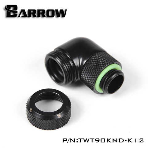 Barrow TWT90KND-K12 / TWT90KND-K14, 90 Degree Rotary Fixed Hose Fittings, G1 / 4 Adapter For OD12mm / 14mm Hard Tubes ► Photo 1/6