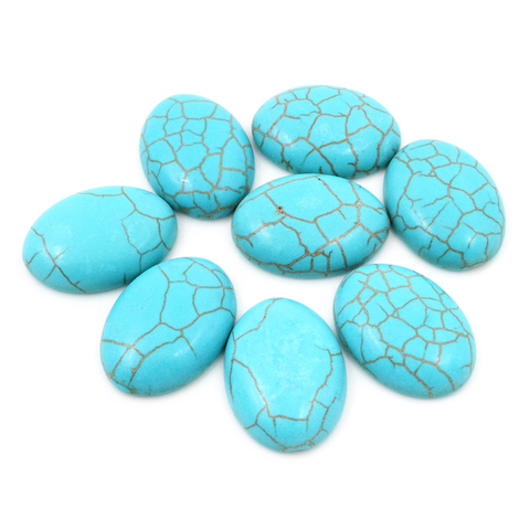 New Fashion 18x25mm 30x40mm Oval Natural turquoise Material Flat Back Cabochons Cameo ► Photo 1/2