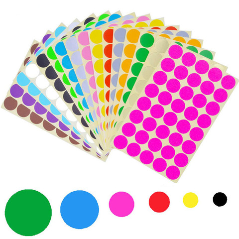 6/8/10/13/19/25mm  Colorful Empty Papers Sticker for Glass Essential Oil Bottle Cap Lid Labels Blank Round Circles Stickers ► Photo 1/6