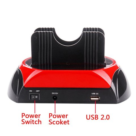 HDD Docking Station Dual Internal Hard Disk Drive Docking Station HDD Case HDD Enclosure for 2.5 Inch 3.5 Inch SATA to USB 2.0 ► Photo 1/6