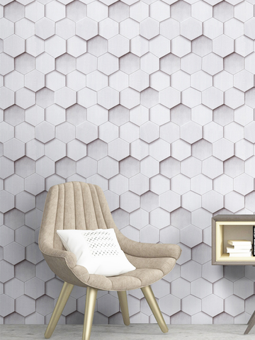 Peel and Stick Geometric Pattern Wallpaper  Grey Vinyl Self Adhesive Wall Paper Design for Walls Bathroom Bedroom Home Decor ► Photo 1/6