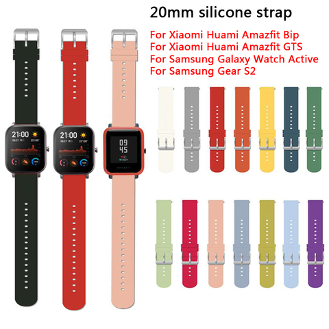 20mm Watch Band For Amazfit Bip S Strap Silicone Wristband Bracelet for Xiaomi Huami Amazfit GTS/Bip Lite/Bip 1S/Bip 2/GTR 42mm ► Photo 1/6