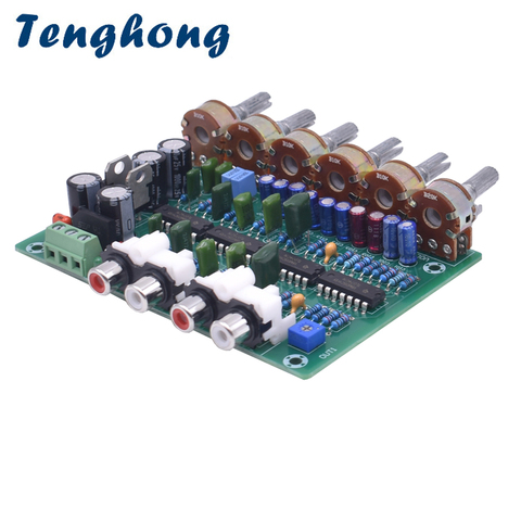 Tenghong Amplifier Preamp HIFI Volume Tone Control Board Professional Dual Channel Pre-amplifier Subwoofer Bass Midrange Treble ► Photo 1/6