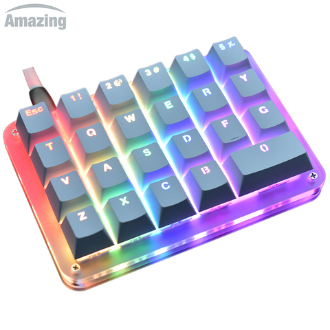 Custom 24 Macro Programming Singal Hand Wired Mechanical Keyboard For PC Designer Drawing Built In Chip Storage 4 Layer Keys DIY ► Photo 1/6