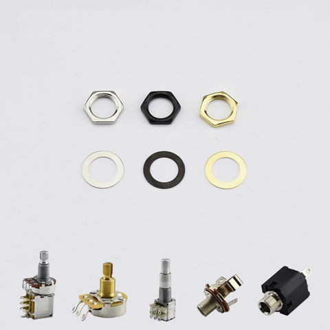 【Made in Korea】Electric Guitar/Bass Potentiometer(POT) Nut And Washer / Output  Jack Nut and Washer ► Photo 1/3