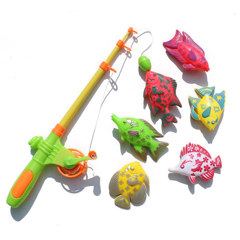 7Pcs Magnetic Fishing Toys For Children 6 Kinds Of Fish + 1