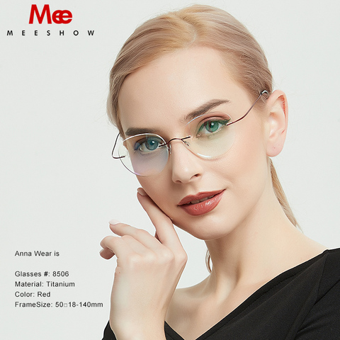 Titanium glasses frame Rimless women's vintage glasses round eyeglasses Men's optical prescription glasses korea spectacle frame ► Photo 1/6