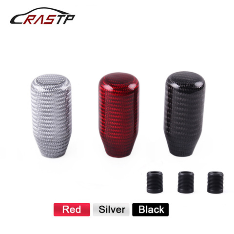 RASTP-Aluminum Racing Car Modification Shift Knob Carbon Fiber Heading Wave-Shaped Club Head Car Styling with logo RS-SFN033 ► Photo 1/6