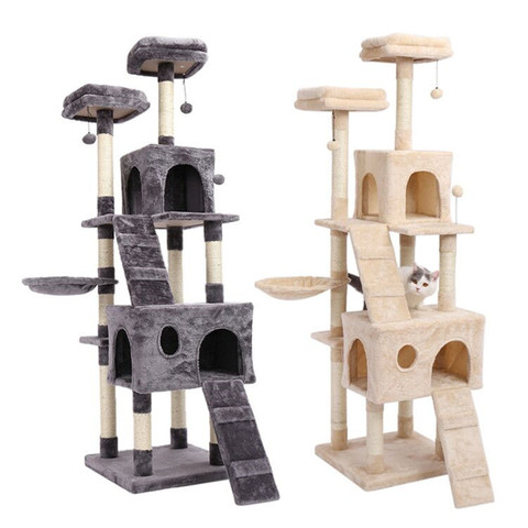 Cat Toy Scratching Cat's Tree Tower Condo Pets Scratching Post House Hammock Pets Playing Climbing Post Cat's Tree Tower ► Photo 1/6