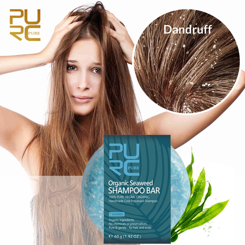 Seaweed Dandruff Shampoo Washing Hair Soap Bar Relieve Itching Anti Flakes Scalp Solid Bar Mild for Moisturizing Hair Care ► Photo 1/6
