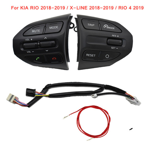 New Steering Wheel Button Cruise Control Volume Switch with Red line For KIA K2 RIO 2017 2022 RIO 4 X LINE ► Photo 1/6