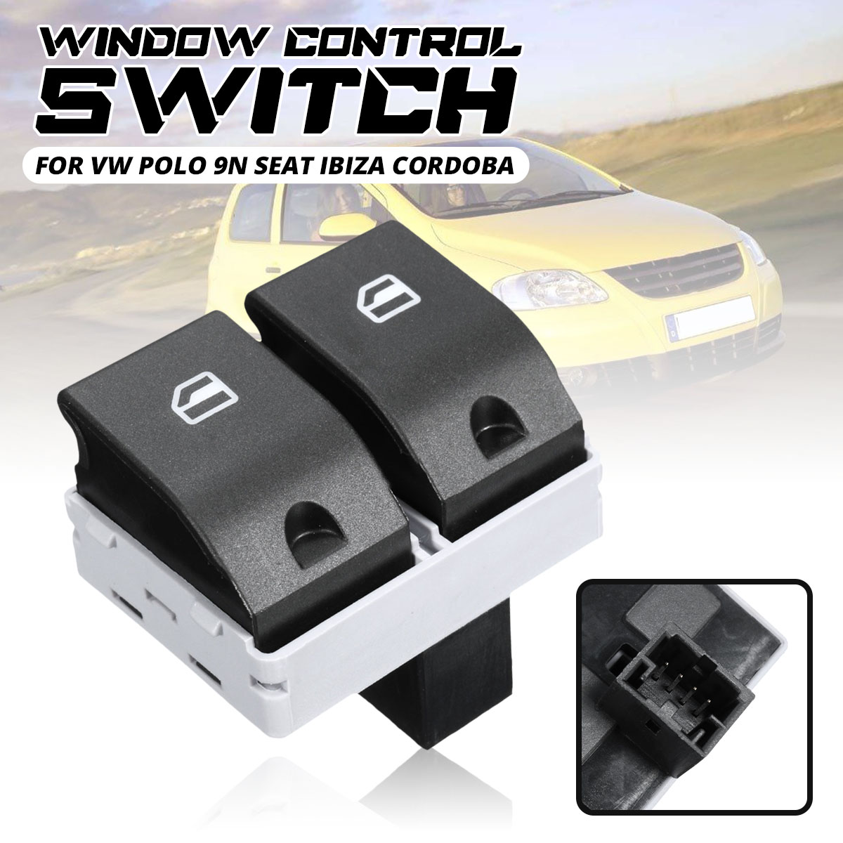 6Q0 959 858 Car Electric Window Control Switch For VW /Polo 9N /Seat /Ibiza /Cordoba 2002-2009 ► Photo 1/6