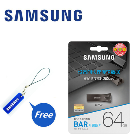 SAMSUNG USB Flash Drive Disk 32GB 64GB 128GB 256GB USB 3.1 Metal Mini Pen Drive Pendrive Memory Stick Storage Device U Disk ► Photo 1/4