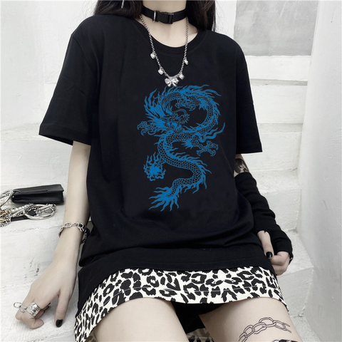 tops Blue dragon harajuku ropa mujer kpop aesthetic mulher camisetas hip  hop streetwear woman tshirts korean style clothes drop - Price history &  Review | AliExpress Seller - sojung_aoao Store 