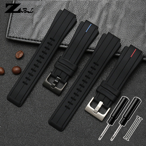 Silicone rubber watchband for timex Watch strap T2N720 T2N721 TW2T76300 wristband bracelet waterproof band Convex interface 16mm ► Photo 1/6