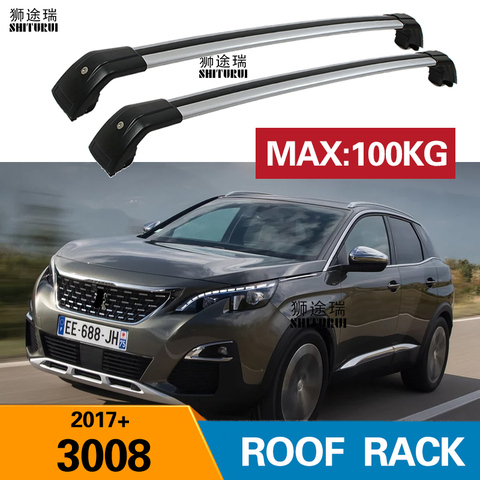 SHITURUI 2Pcs Roof bars For PEUGEOT 3008 2017 2022 Aluminum Alloy Side Bars Cross Rails Roof Rack Luggage Carrier ► Photo 1/1