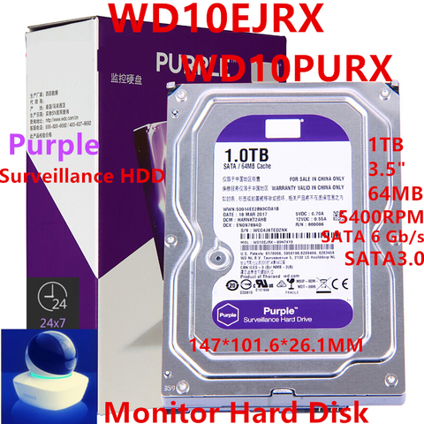 New HDD For WD Brand Purple 1TB 3.5