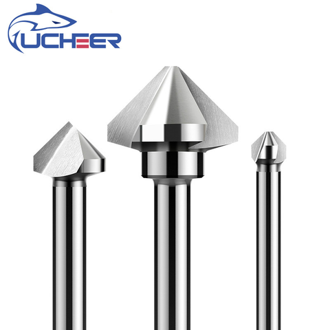 UCHEER 3 Flute 90 degree HSS Countersink chamfering too Wood Steel Chamfer Cutter Power Tool 4.5 to 50mm ► Photo 1/6