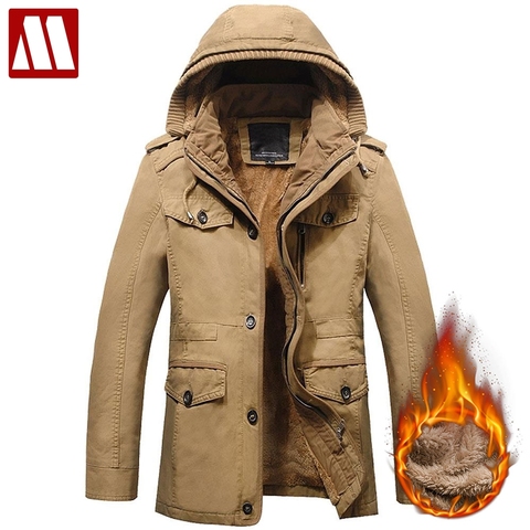 New 2022 Brand Clothing Fashion Hooded Parka Men Winter Jacket Warm Thicken With Hoodie Military Mens Jackets And Coats Long ► Photo 1/6