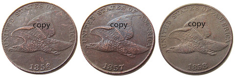 US A Set Of (1856 1857 1858) 3pcs Flying Eagle Cent Copy Decorate Coin ► Photo 1/5