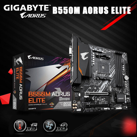 GIGABYTE B550M AORUS ELITE Motherboard AMD B550 CPU Socket AM4 DDR4 128GB PCI-E 4.0 M.2 HDMI OverLocking Desktop B550 Mainboard ► Photo 1/6