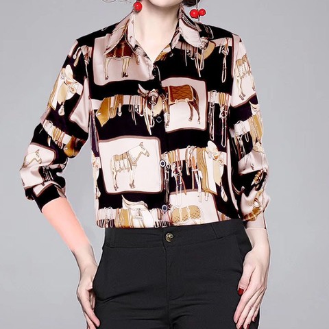 Vintage Womens Tops Autumn Kawaii Blouses Long Sleeve Plus Size Female Clothes Fashion Cotton Cartoon Print Shirt ► Photo 1/6