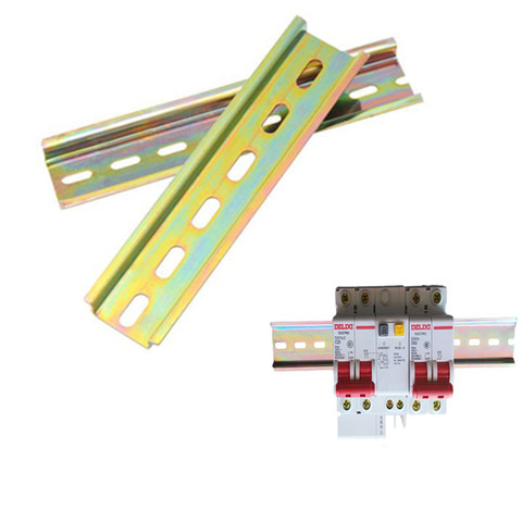 Universal Circuit Breaker Rail 35mm Aluminum Slotted DIN Rail for C45 DZ47 Terminal Block Relay Track Electrical Accessories ► Photo 1/6