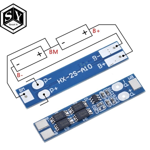 GREAT IT 2S 7.4V 8A Li-ion 18650 Lithium Battery Charger Protection Board 8.4V Overcurrent Overcharge / Overdischarge Protection ► Photo 1/6