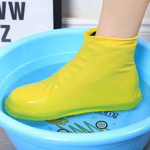 1 Pair Reusable Latex Waterproof Rain Shoes Covers Slip-resistant Rubber Rain Boot Overshoes S/M/L Shoes Accessories ► Photo 1/6