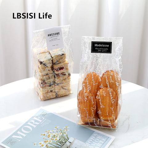 LBSISI Life 50pcs Wedding Candy Cookie Gift Bag Self Stand Holder Cupcake Biscuit Hand Made DIY Christmas Plastic Packaging Bags ► Photo 1/6