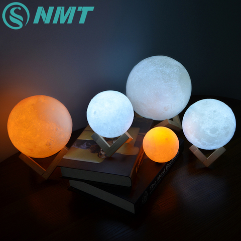 3D Print LED Moon Light Touch Switch LED Bedroom Night Lamp Novelty Light for Baby Kids Children Christmas Home Decoration ► Photo 1/6