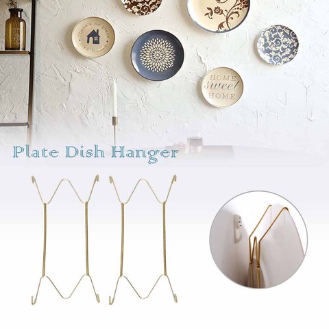 Wall Display Plates Dish Hanger Spring Holder Invisible Hook Home Decor 6-16 Inch Metal Securing Clip ► Photo 1/1