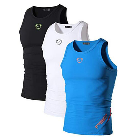 Jeansian 3 Pack Sport Tank Tops Tanktops Sleeveless Shirts Running Grym Workout Fitness Slim Compression LSL3306 ► Photo 1/6