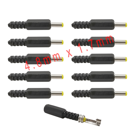 5/10pcs 4.8 x 1.7mm DC Power Socket Connectors 4.8x1.7 DC Power Male Plug Adapter 4.8*1.7 DIY Wire Cable Solder Supply Connector ► Photo 1/5