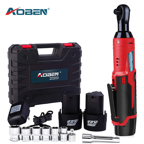 AOBEN Electric Ratchet Wrench 12V Cordless 3/8 Inch 2000mAh Lithium Battery Electric Wrench with 8 Sockets Power Tools Car Tools ► Photo 1/1