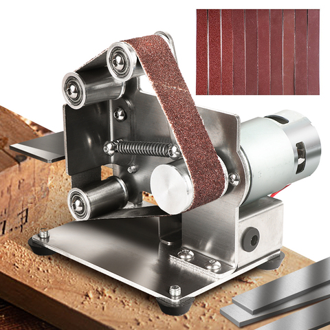 Belt Grinding Machine Sharpening Machine Bench Grinder Variable Speed Mini Belt Sander Metal Sander Electrical Polisher Machine ► Photo 1/6