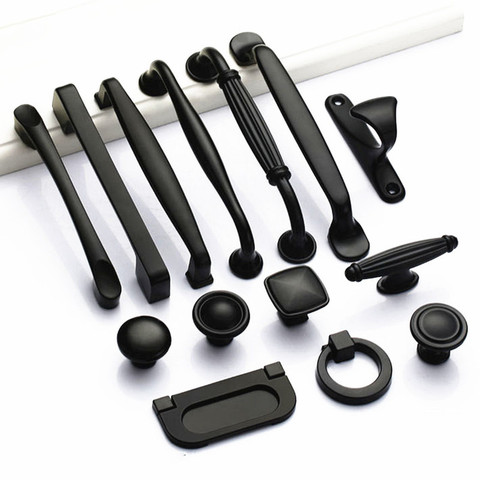 American Black Cabinet Handles for Furniture Cabinet Knobs and Pulls Handles Kitchen Handles Drawer Knobs Cabinet Pulls Cupboard ► Photo 1/6