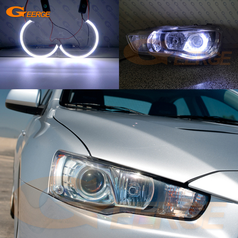 Excellent COB led angel eyes kit Car styling Ultra bright For Mitsubishi lancer 10 X EVO 2008-2015 xenon headlight ► Photo 1/6