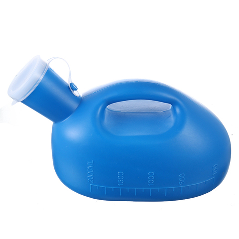1pc Blue Portable Pee Bottle Man Toilet Supply 2000ml Plastic Mobile Urinal Toilet Aid Bottle For Outdoor Camping Hospital Care ► Photo 1/6